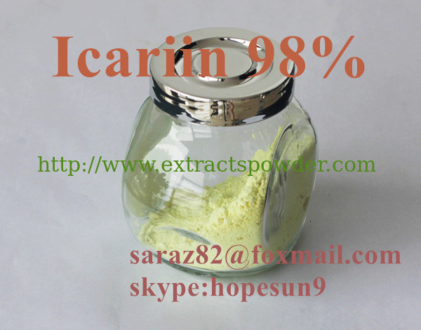 100% pure icariin,icariin for health food,icariin horny goat weed extract,icariin 98hplc